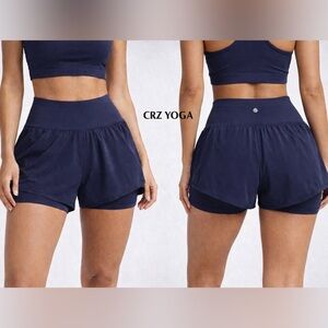 CRZ YOGA High-Rise 2-in-1 Athletic Shorts Size Medium 8/10gym girl work out